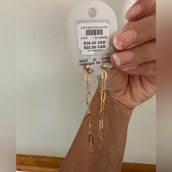 NWT Anthropologie linear paper clip earrings - Picture 4 of 4